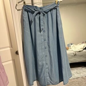 H&M Midi/Maxi Skirt with Tie Waist Sz M